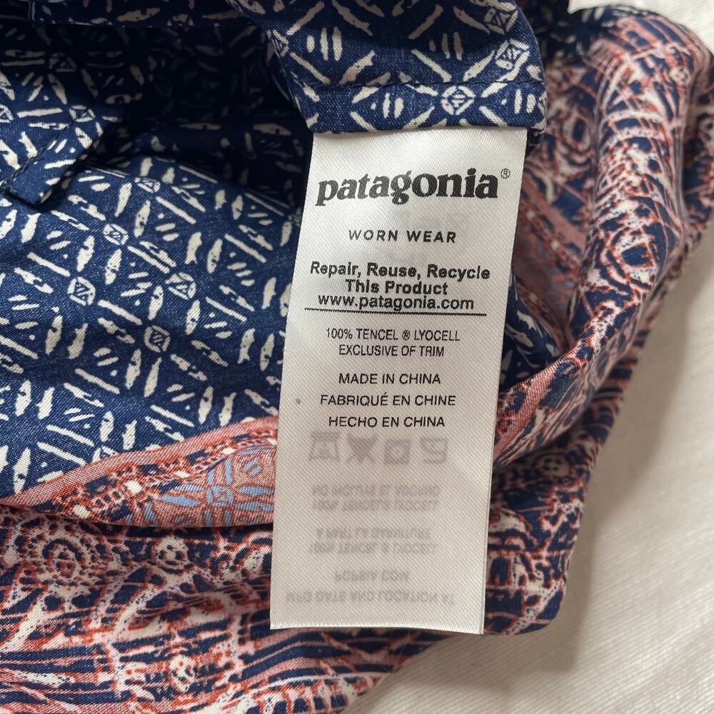 Patagonia Lost Wildflower Midi Dress Sz Large Sunburst Crux Racerback Pockets - Picture 4 of 5